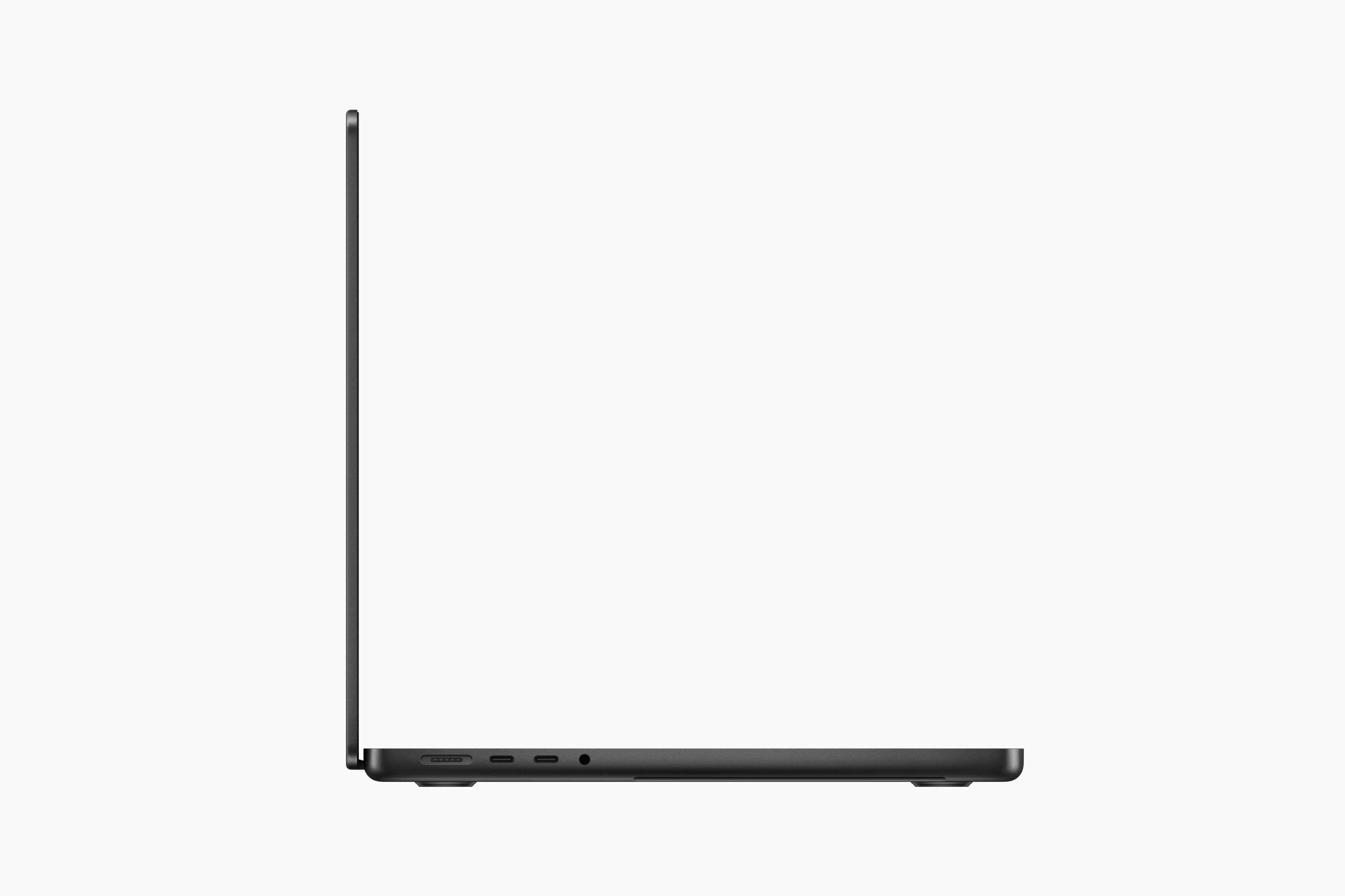 Side view of Space Black MacbookPro